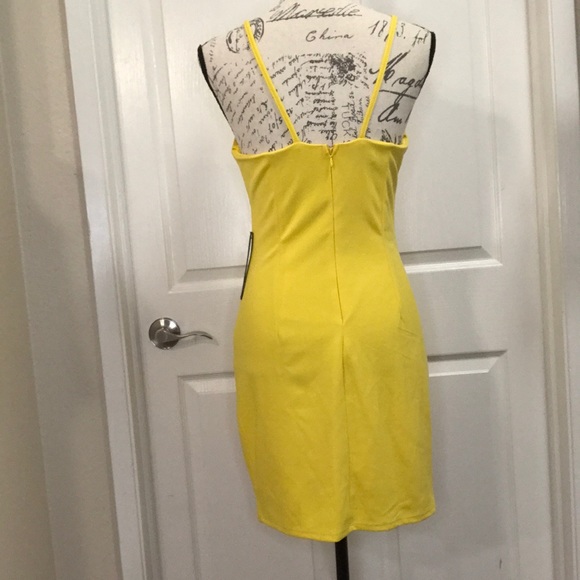 Yellow Bebe Ruffle Dress - Picture 3 of 5